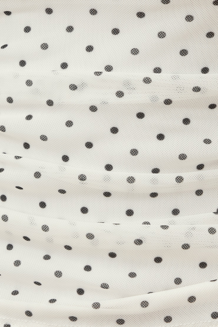 Maude Mesh Top White w/ Black Polka Dots large
