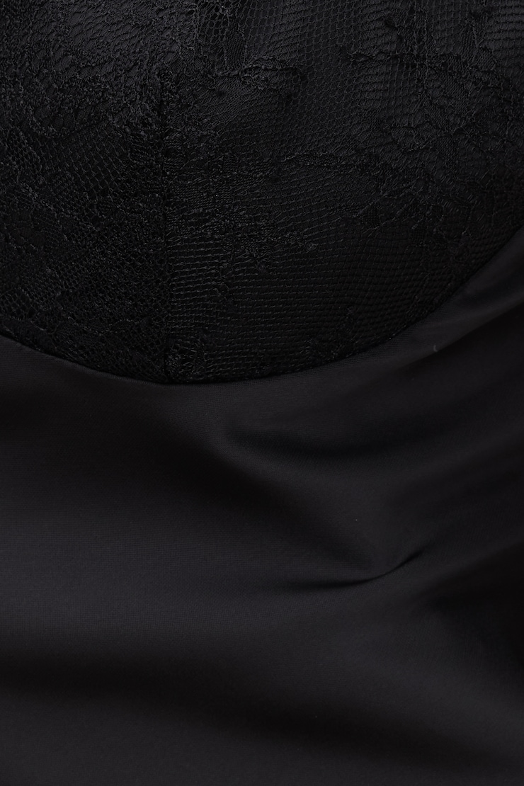 Satin Lace Cami Top Jet Black large