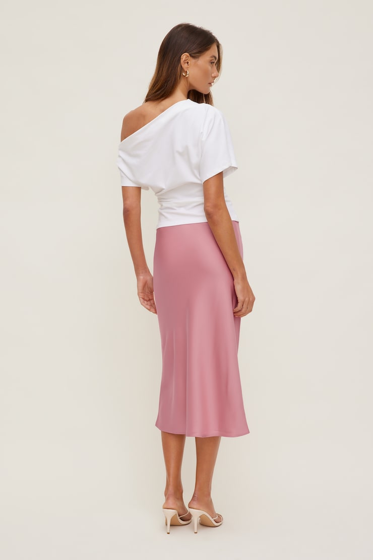 Delila Satin Midi Skirt Cashmere Rose Pink large
