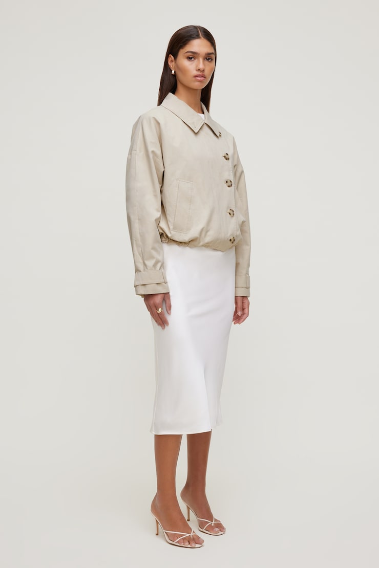 Delila Satin Midi Skirt Sea Salt Cream large
