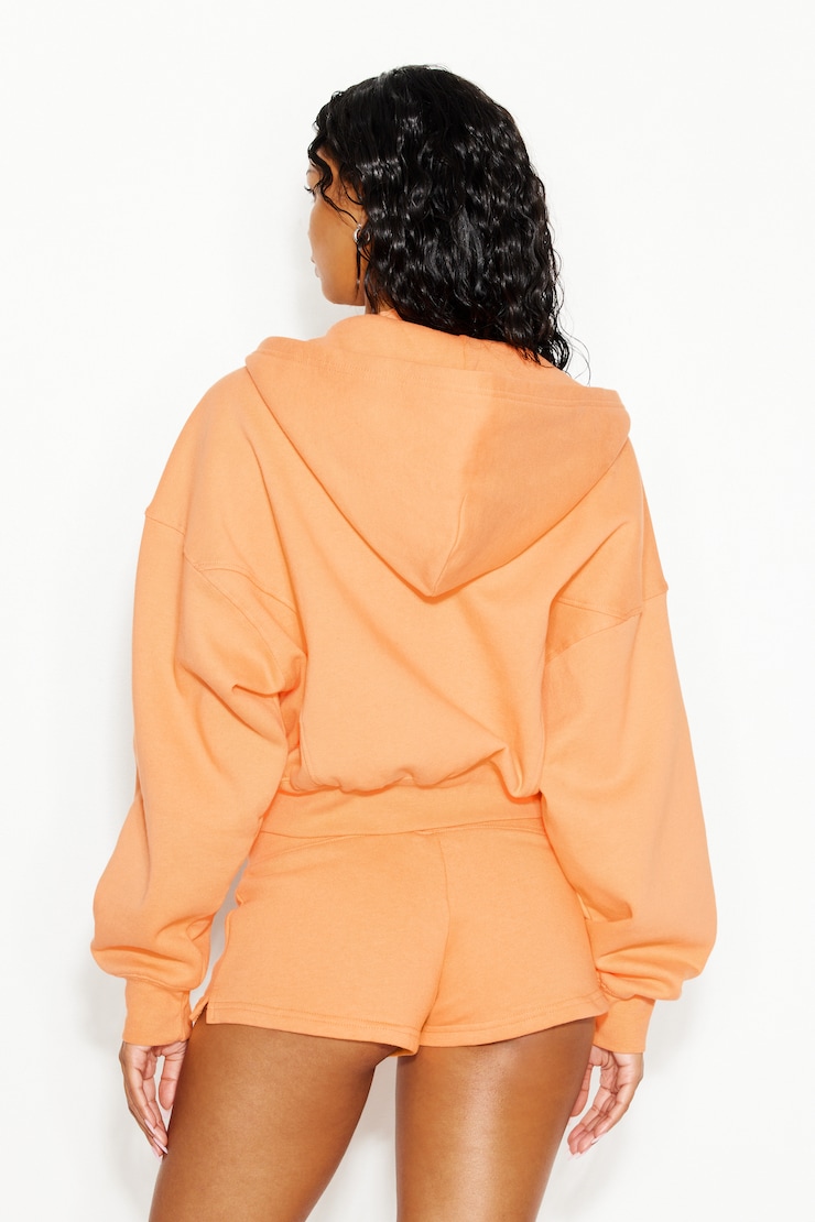 UltraFleece Cotton Zip Hoodie, Juicy Peach Orange, large