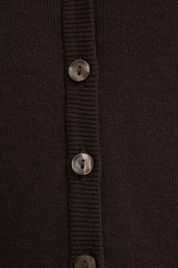 Cardigan à manches courtes Becca Brun café large