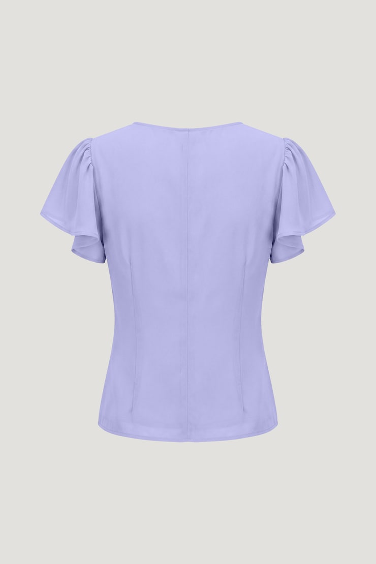 Flutter Sleeve Blouse Sweet Lavender Purple large
