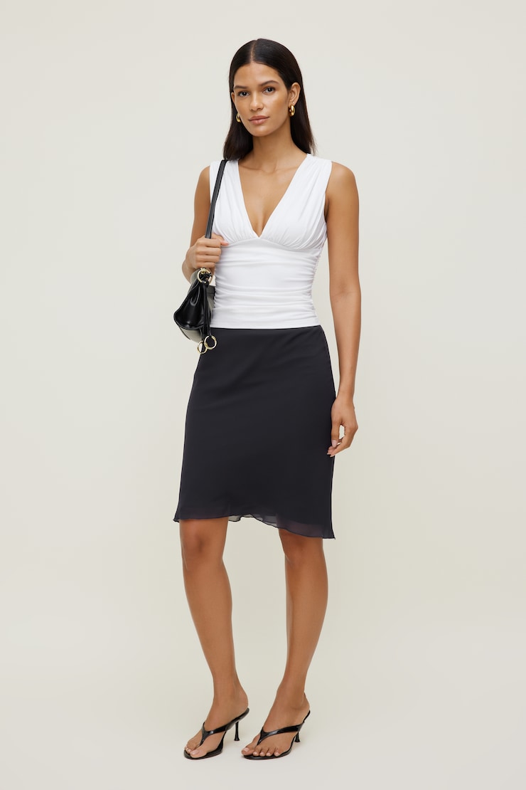 Jupe midi en georgette Esther
