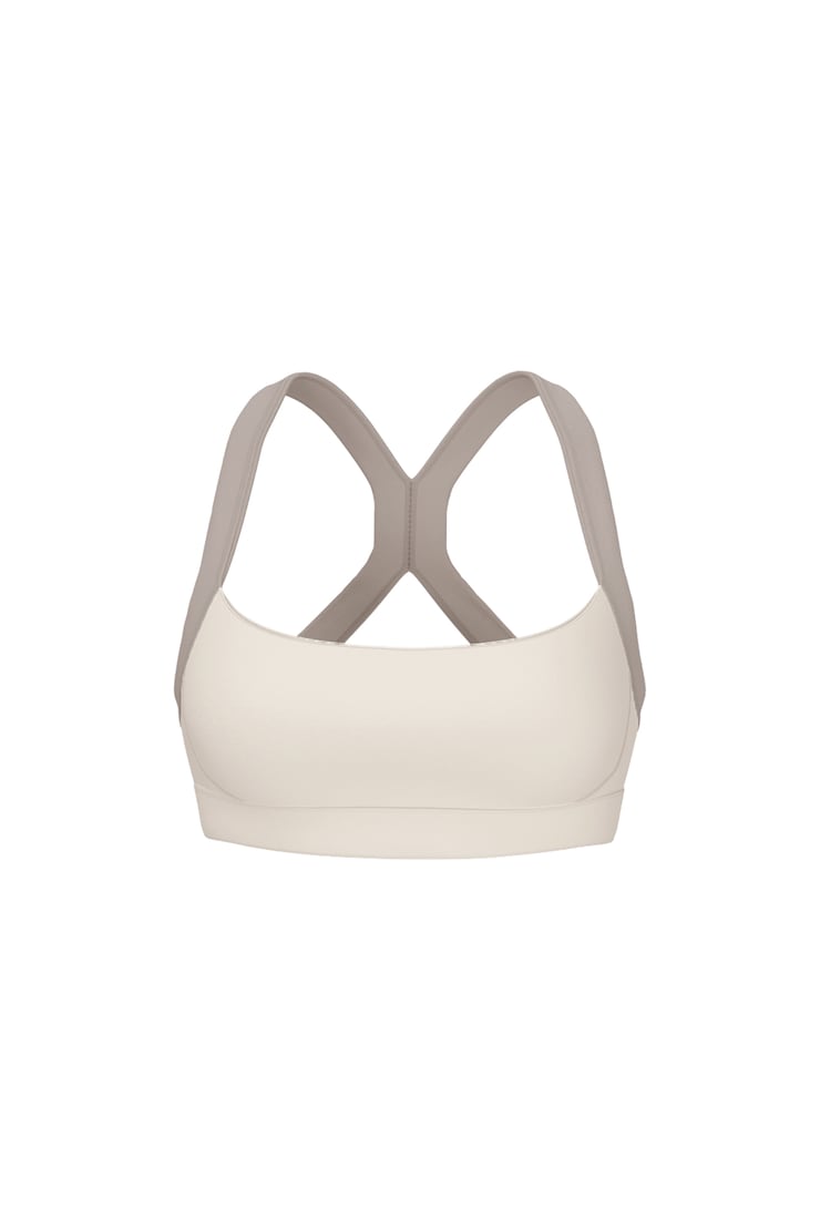 Active Portrait Neck Bra, Coconut Whip Beige/Satellite Beige, large