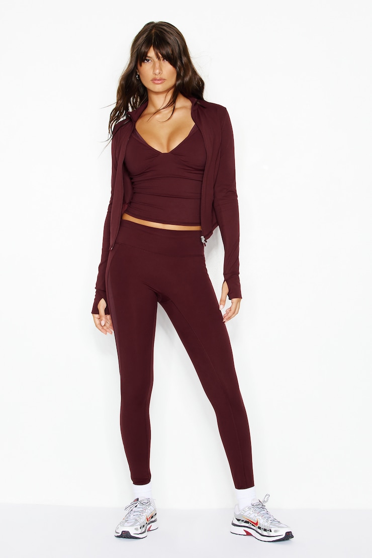 Active Zip Up Jacket, Burgundy Bite, large