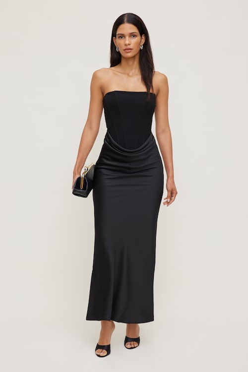 Blaire Corset Maxi Dress Black