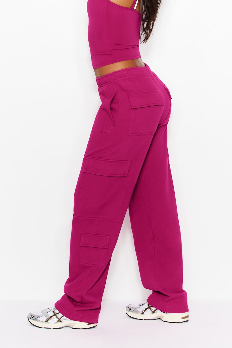 UltraFleece Cargo Sweatpants, Raspberry Cheeks Pink, large