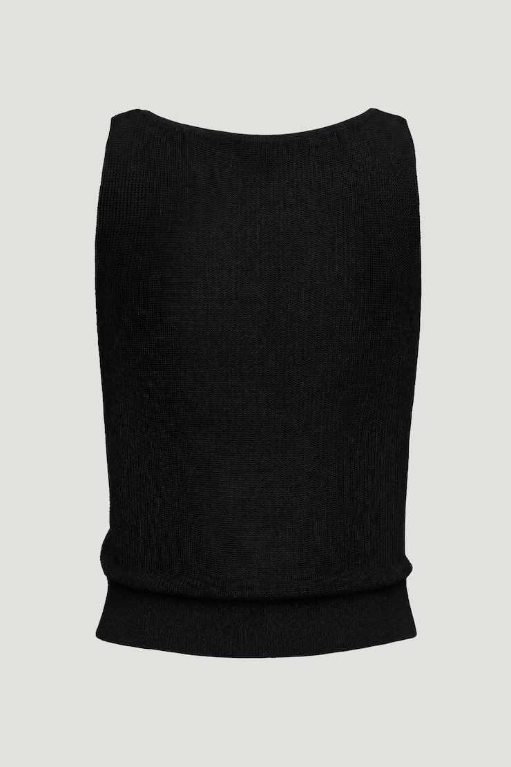 High Shine Sweater Tank Top Jet Black large