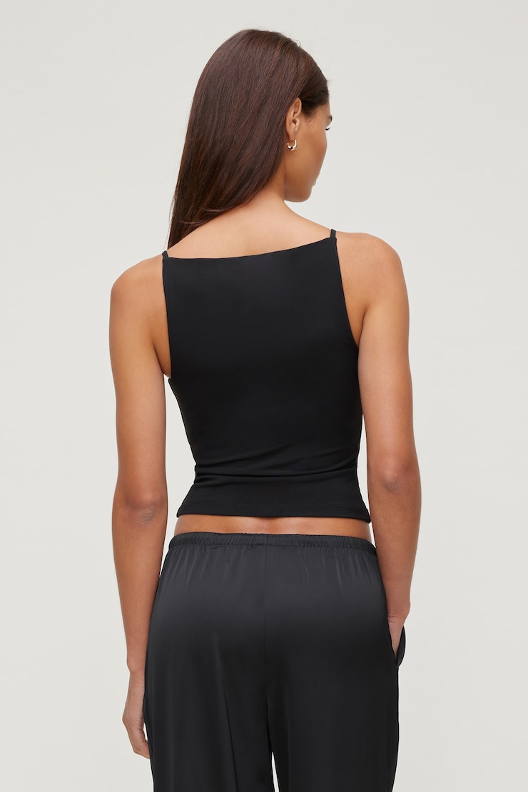 Sculpt Strappy Boat Neck Tank Top Jet Black large