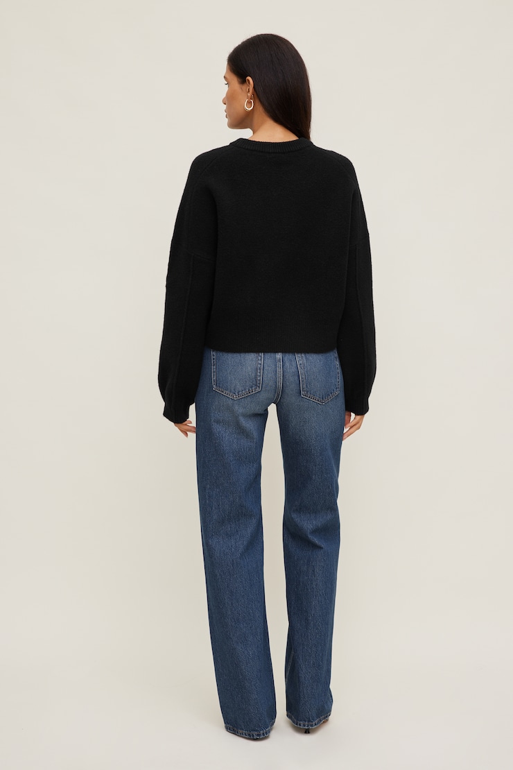 Rylie Balloon Sleeve Sweater Jet Black large