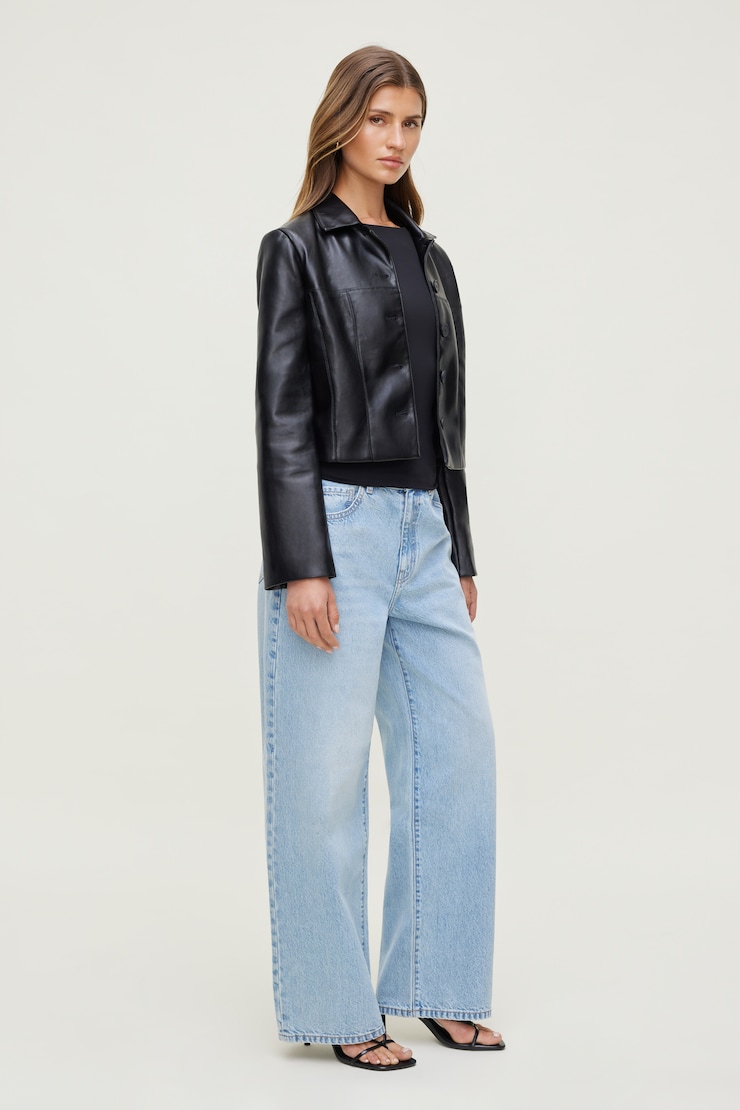 Charlotte Short Faux Leather Jacket