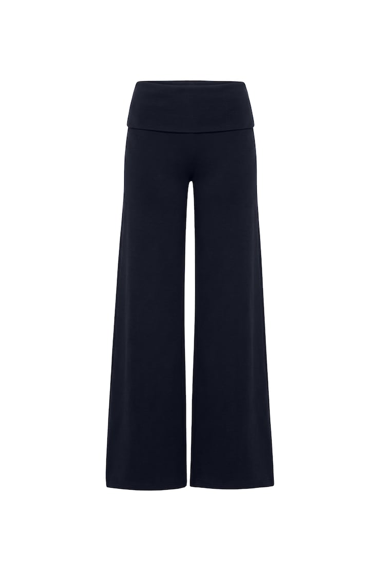 Brushed StretchTerry™ Wide Leg Pants, Naughty Navy Blue, large