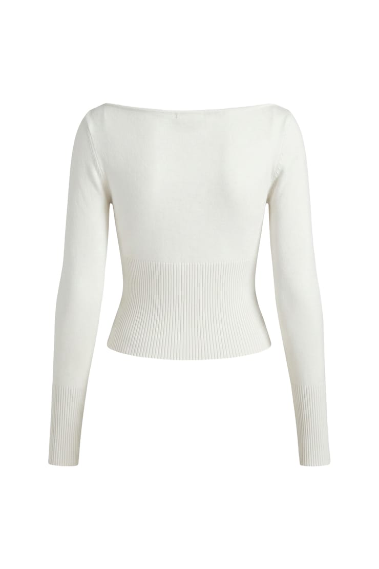 Ryan Fitted Boatneck Sweater, SNOW WHITE, large