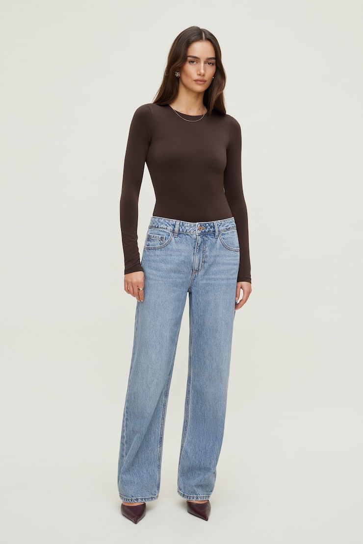 Sculpt Crewneck Bodysuit Java Brown large