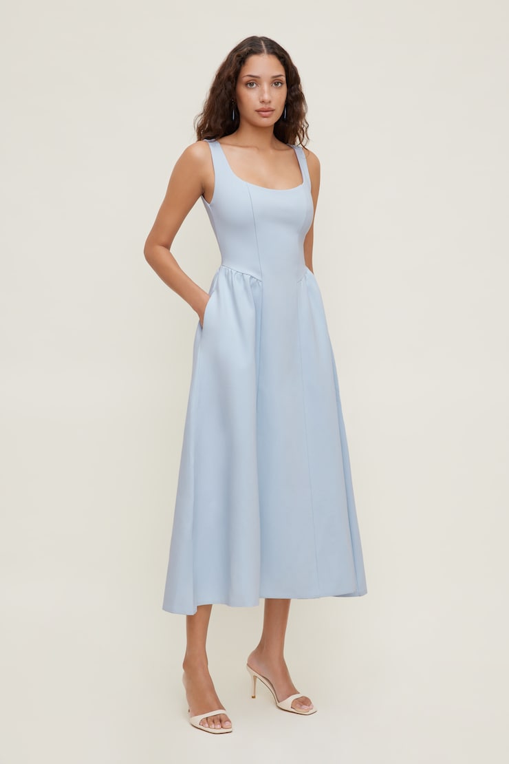 Irina Ponte Midi Dress Heather Blue large