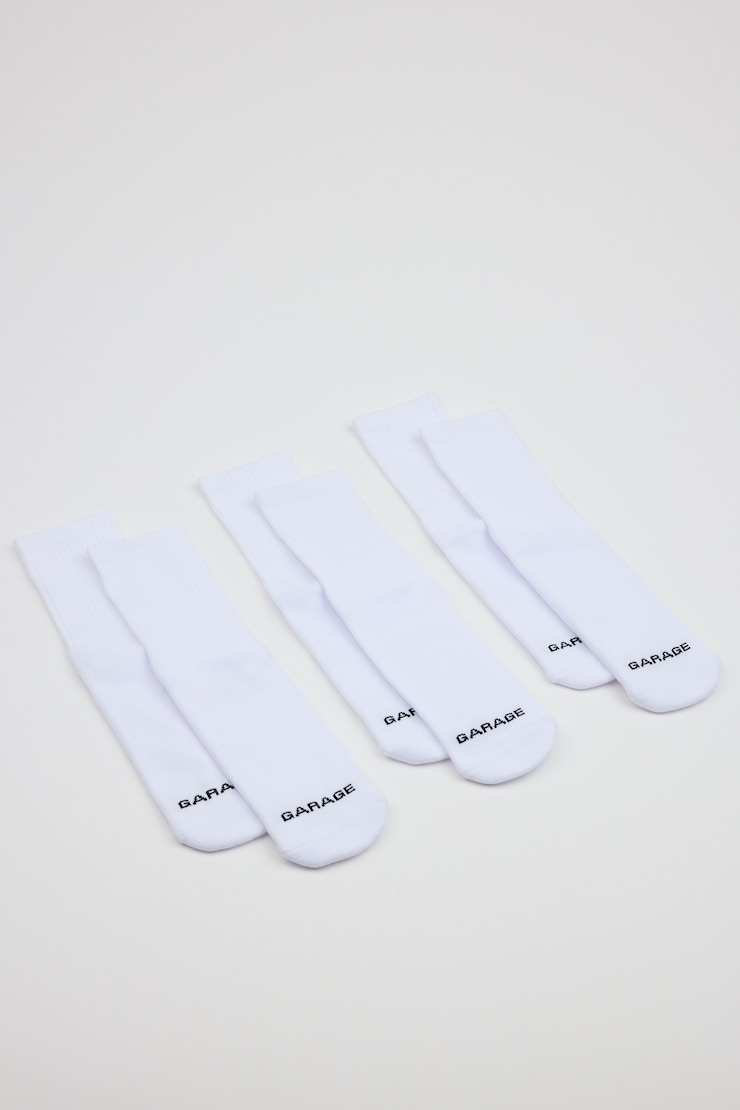 SoftCotton The Classic Crew Socks - 3 Pack, Bright White, large