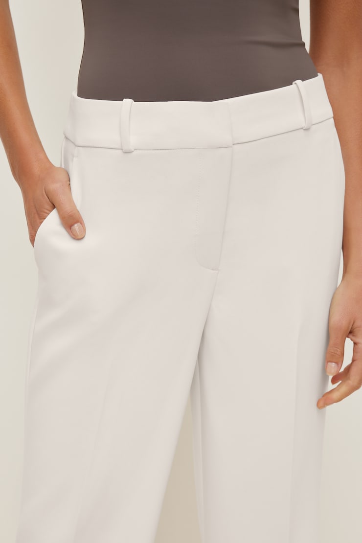 Camelia Crepe Straight Leg Pants Calming Off White large