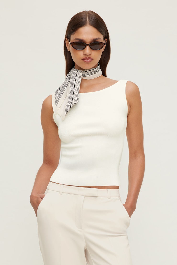 Boat Neck Sweater Tank Top