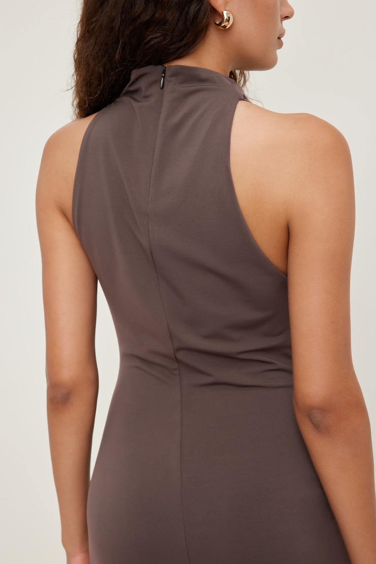 Willow Sculpt Maxi Dress Peppercorn Brown large