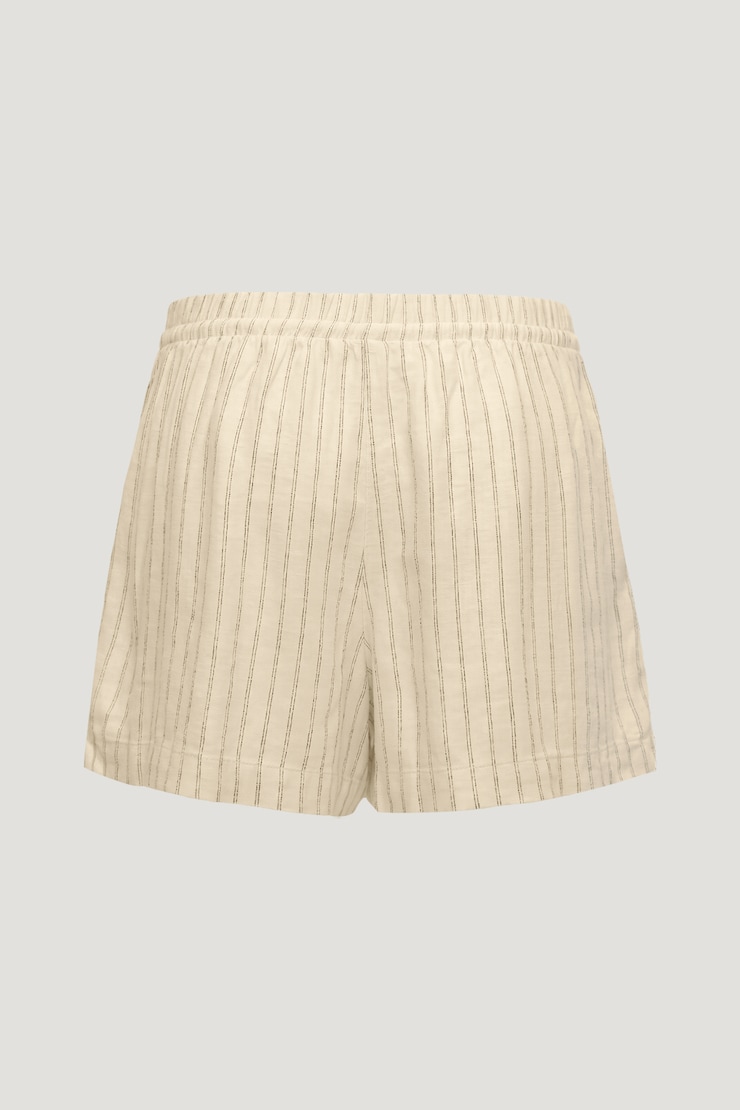 Linen High Rise Shorts Black / Yellow Stripes large