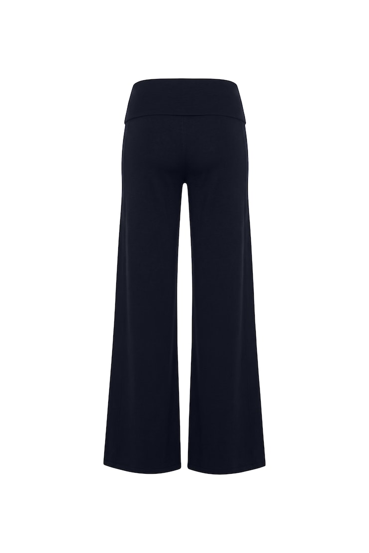 Brushed StretchTerry™ Wide Leg Pants, Naughty Navy Blue, large