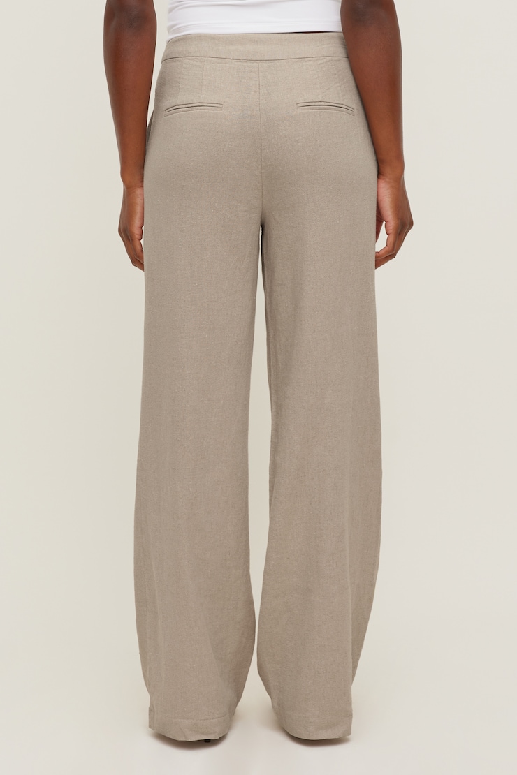Yasmin Linen Straight Leg Pants Natural Linen Beige large