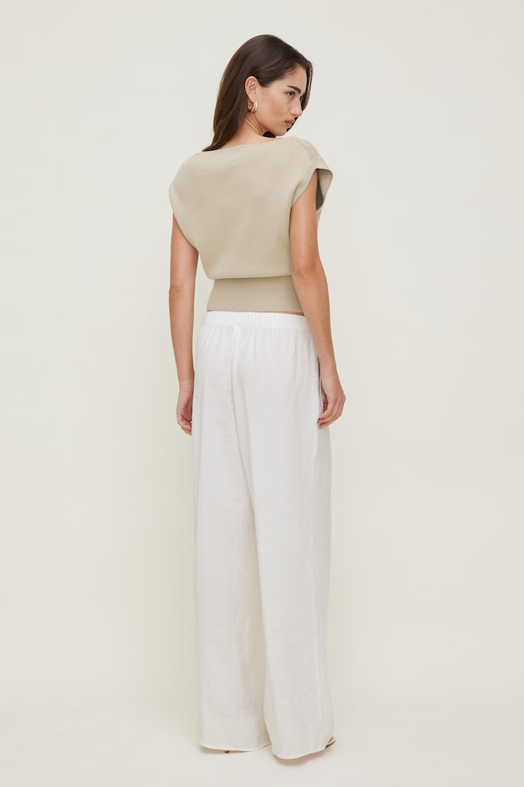 Priya Wide Leg Pants Calming White large