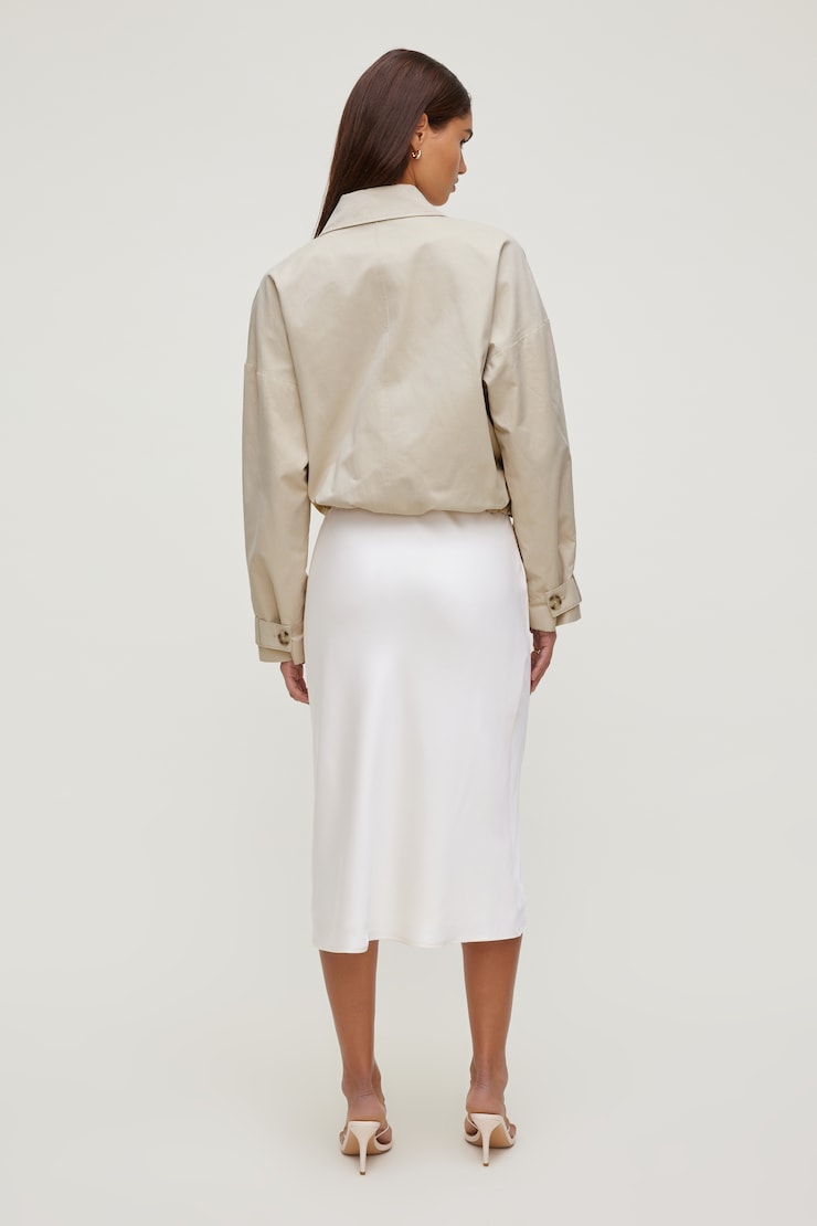 Delila Satin Midi Skirt