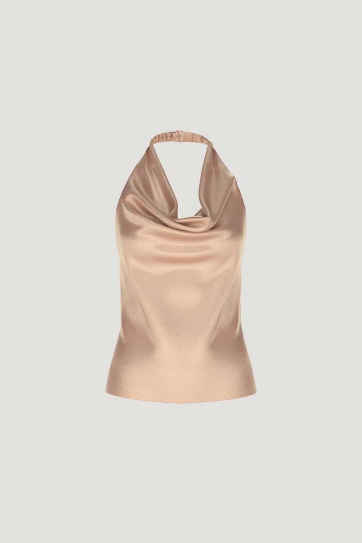 Camila Satin Blouse Dusty Coral Orange large
