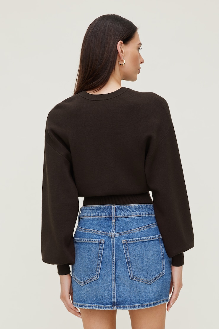 Bea Crewneck Sweater Java Brown large