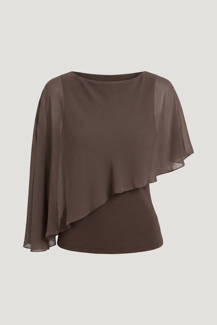 Sculpt Cape Top Light Mocha Brown large