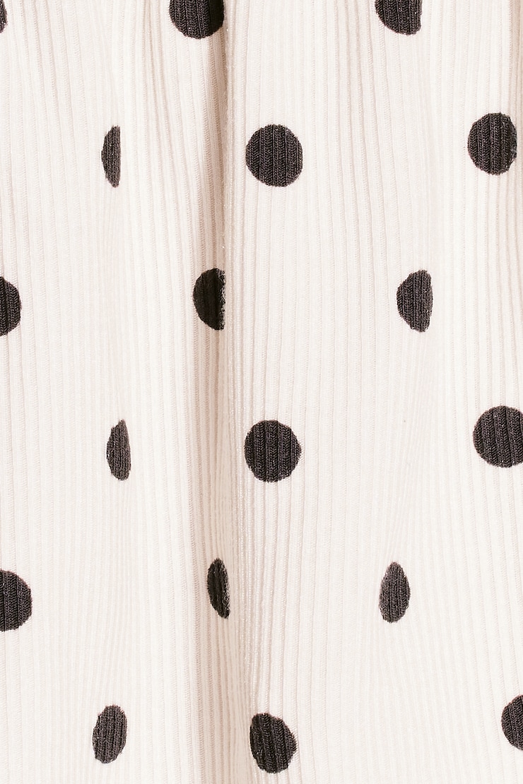 SuperSoft Ribbed Flyaway Cami Top, Sweet Cream/Brown Dots, large