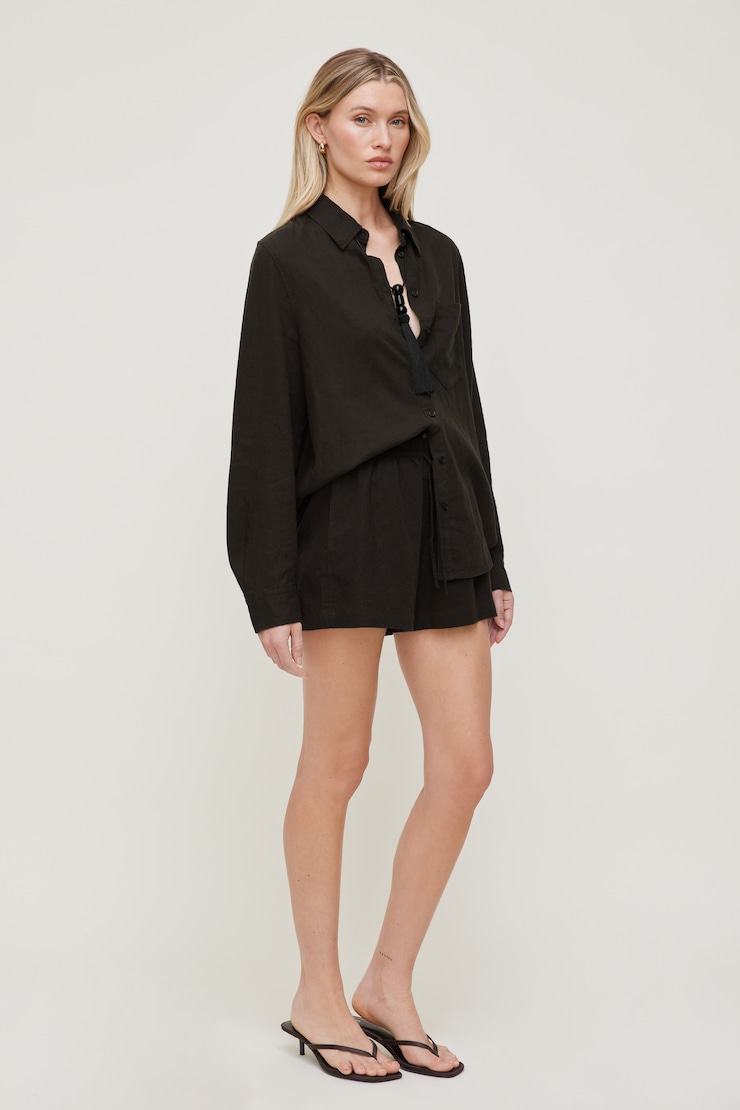 Linen High Rise Shorts