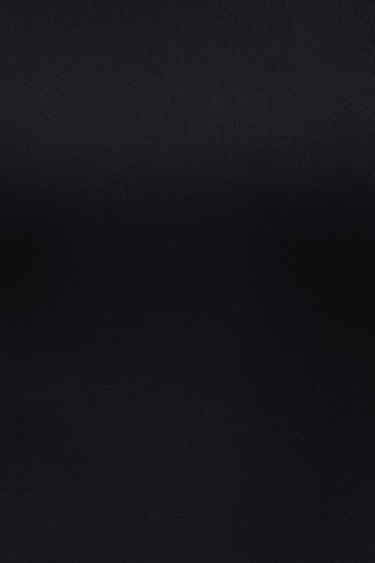 Mock Neck Long Sleeve Top Jet Black large