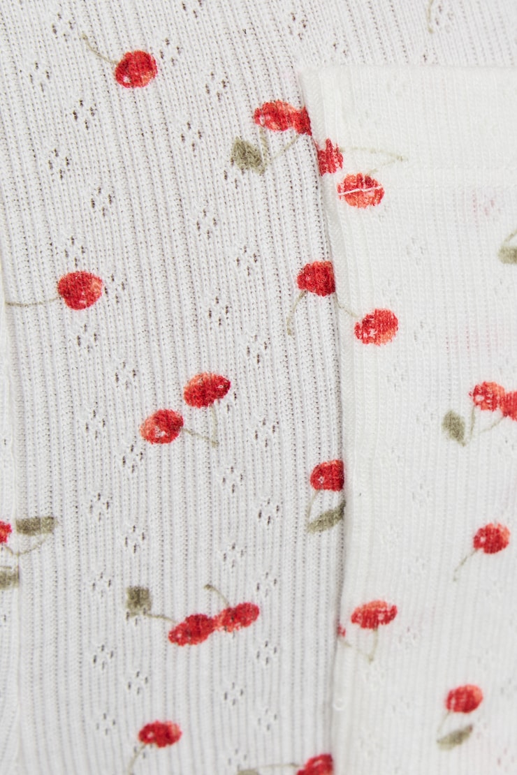 Pointelle Slouchy Pants, Cherries Lounge, large