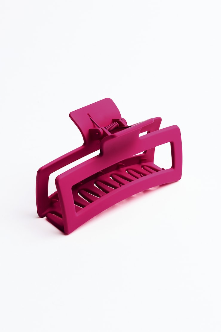 Oversized Rectangle Claw Clip, Raspberry Cheeks Pink, large