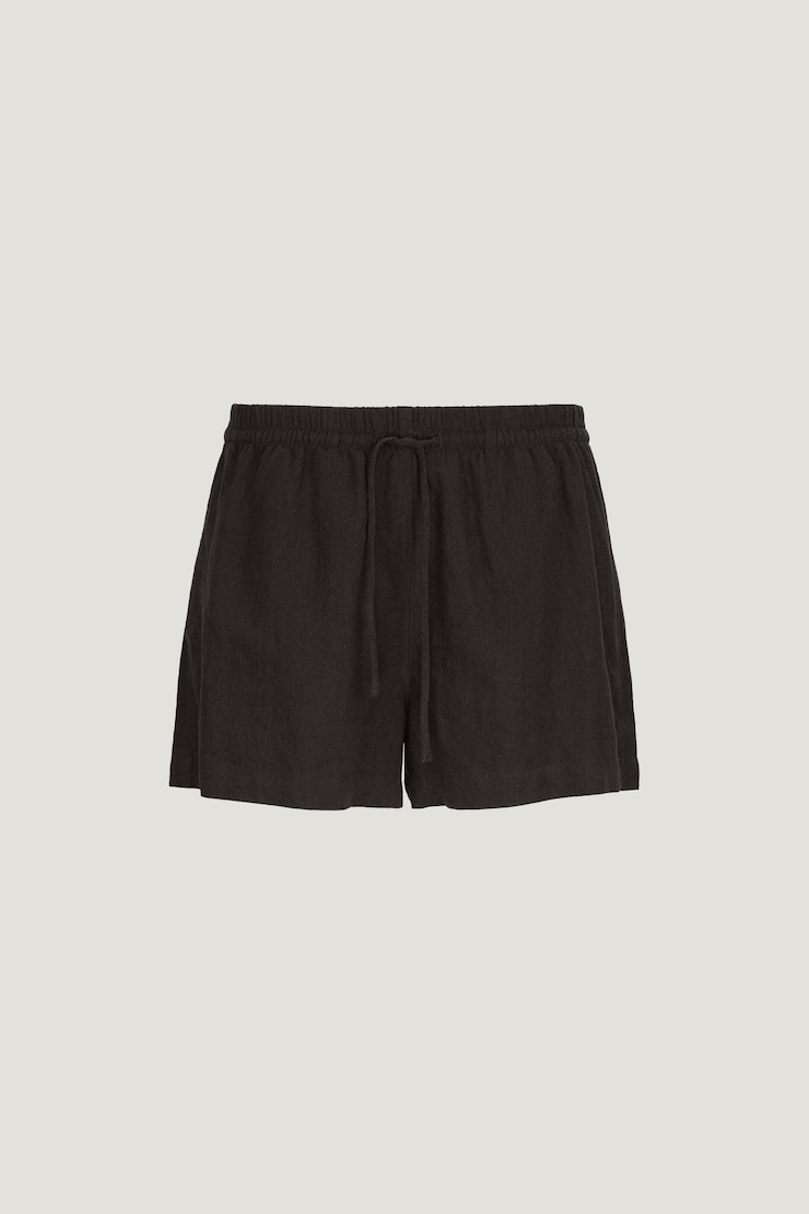 Linen High Rise Shorts Chocolate Torte Brown large