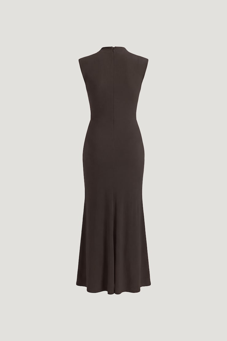 Talia Sculpt Maxi Dress Java Brown large