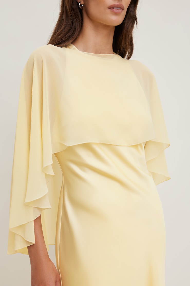 Sheer Short Cape Pale Yellow large