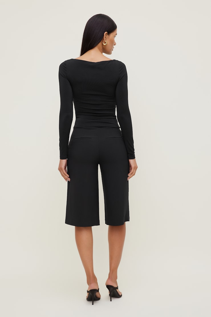 Nola Sculpt Long Sleeve Top Jet Black large