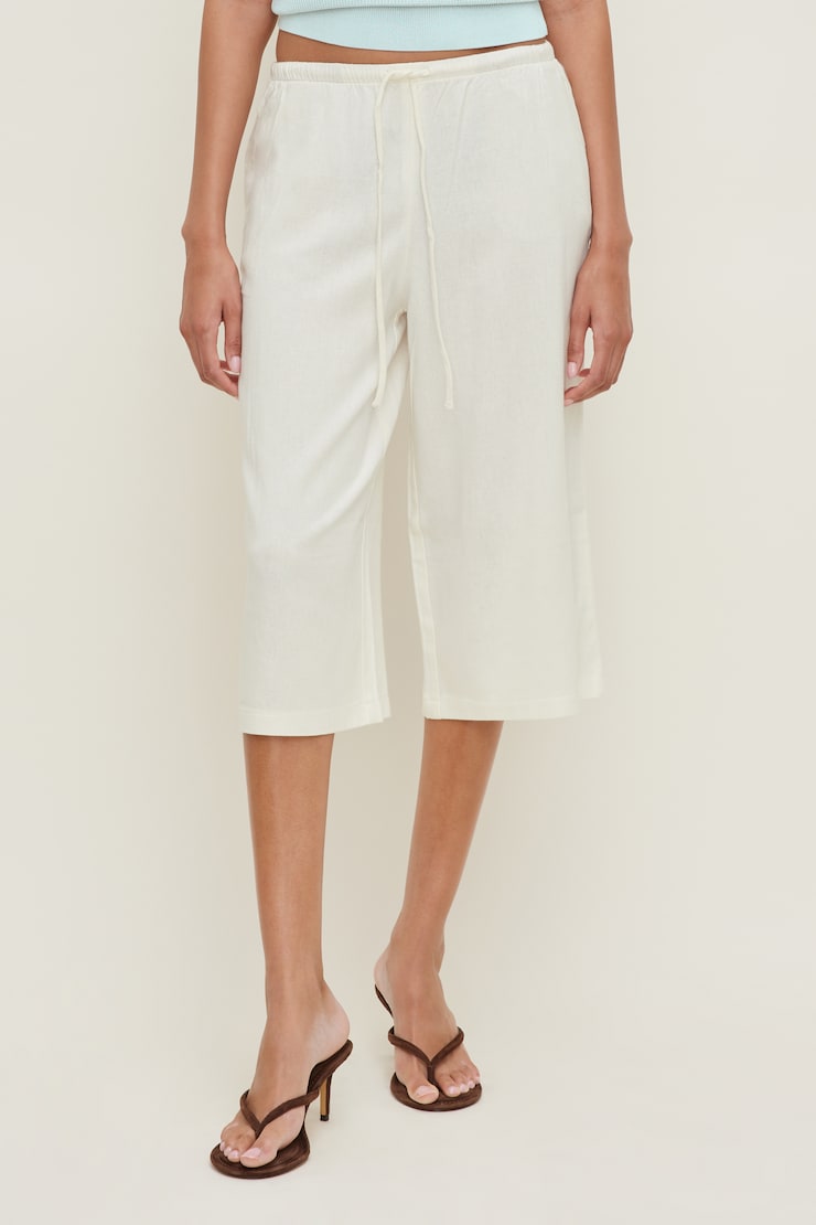 Leo Linen Capri Pants Snow White large