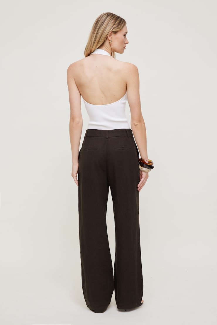 Alex Linen Wide Leg Pants Chocolate Torte Brown large