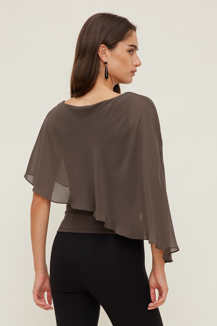Sculpt Cape Top Light Mocha Brown large