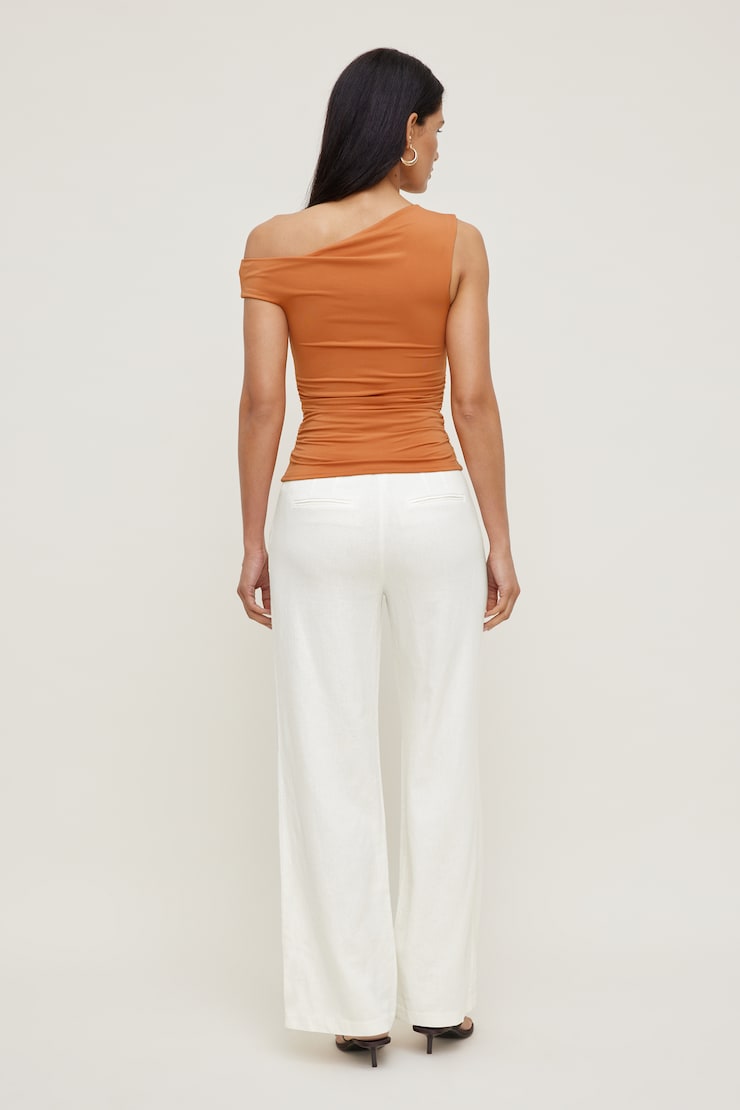 Yasmin Linen Straight Leg Pants Snow White large