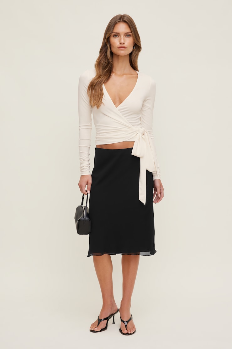 Wrap Long Sleeve Top Sea Salt Cream large