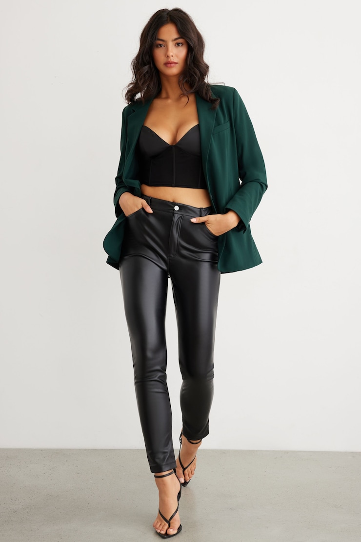 Lorelei Slim Blazer Scarab Green large