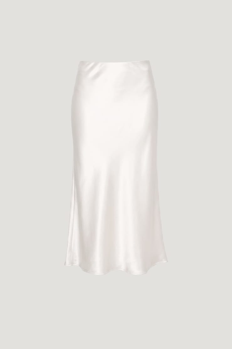 Delila Satin Midi Skirt Sea Salt Cream large