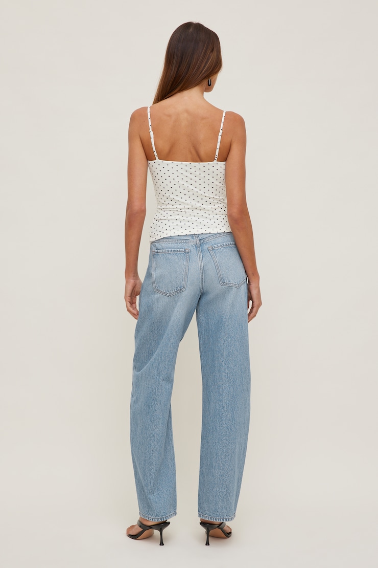 Monet Mesh Top White w/ Black Polka Dots large