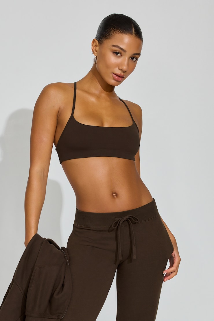 Active Y-Back Bra, Armadillo Brown, large